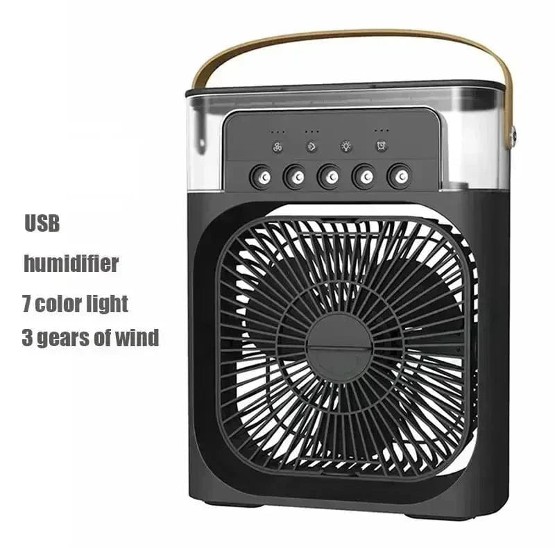 3-in-1 Portable Air Conditioner Fan with LED Night Light – Mini Air Cooler & Humidifier for Home/Office