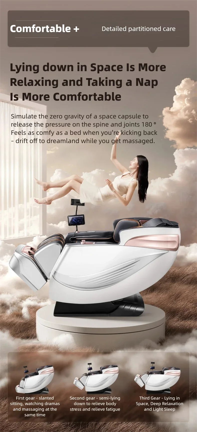 6D Smart Sensory Dual Movement SL-Track Massage Chair Thai Stretch Electric Leg Lift Leisure Sofa Zero Gravity Home Office Chair