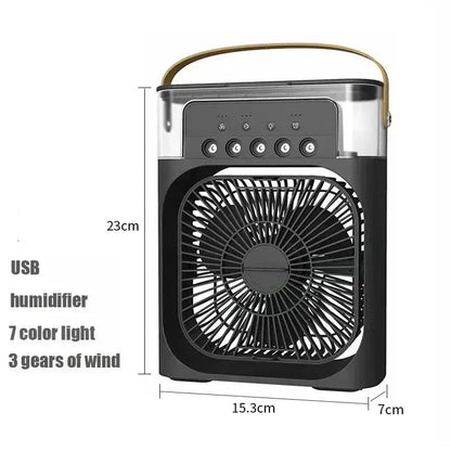 3-in-1 Portable Air Conditioner Fan with LED Night Light – Mini Air Cooler & Humidifier for Home/Office