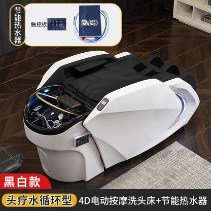 LMM Elektrisches Massage-Shampoo-Bett Schönheitssalon Spezielles Friseursalon Smart Head Therapy Wasserzirkulationsbett