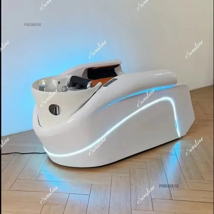 Massage-Shampoo-Bett Friseur-Haarsalon Elektrischer Laden Multifunktions-Shampoo-Stuhl Salonmöbel Begasungsmassagebett