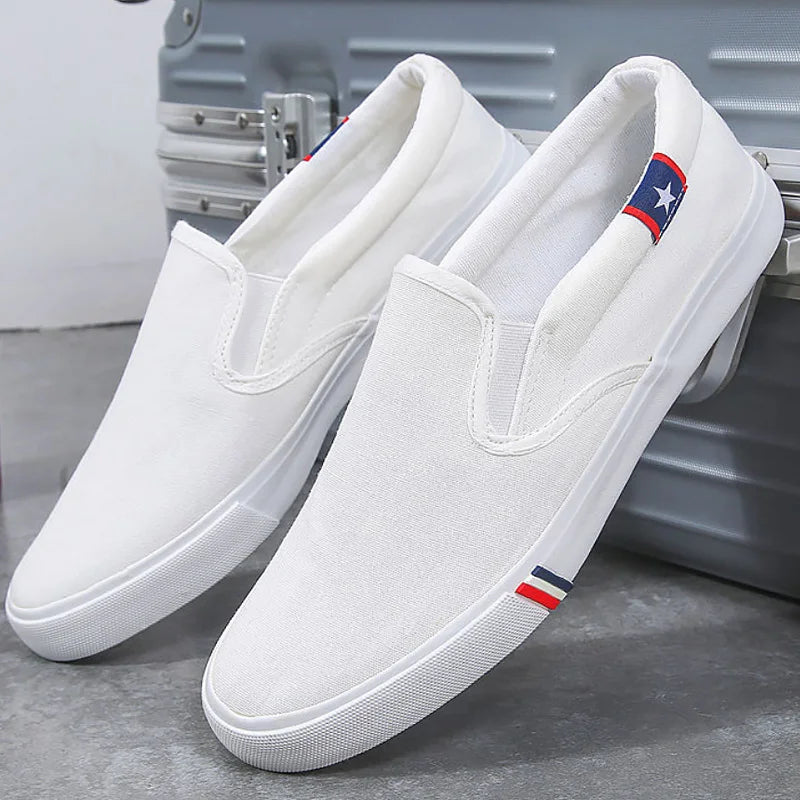 Men’s 2025 Luxury Casual Canvas Loafers – Breathable Slip-On Driving Shoes