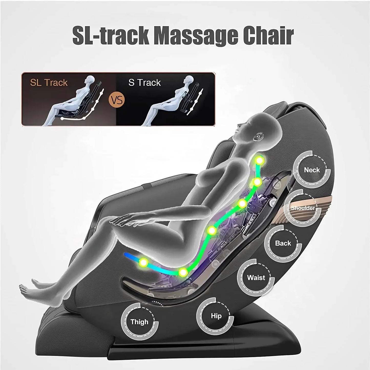 Factory Custom Real Relax Electric Smart Massage Chair Heat SL Track Zero Gravity Bluetooth Music Factory Direct Massage Chair