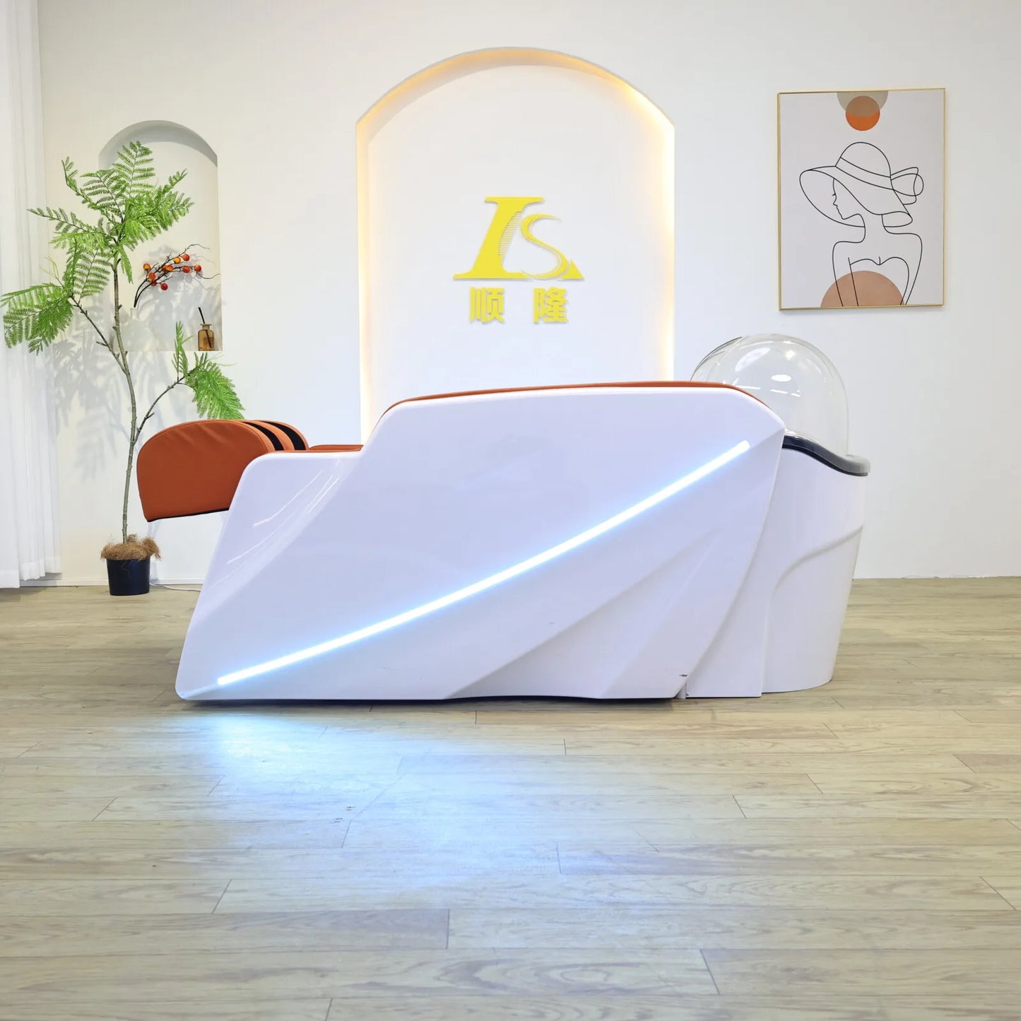 High-End elektrisches Massage-Haarwaschbecken Premium-Saloneinrichtung für professionelle Friseurdienstleistungen in gehobenen Regionen