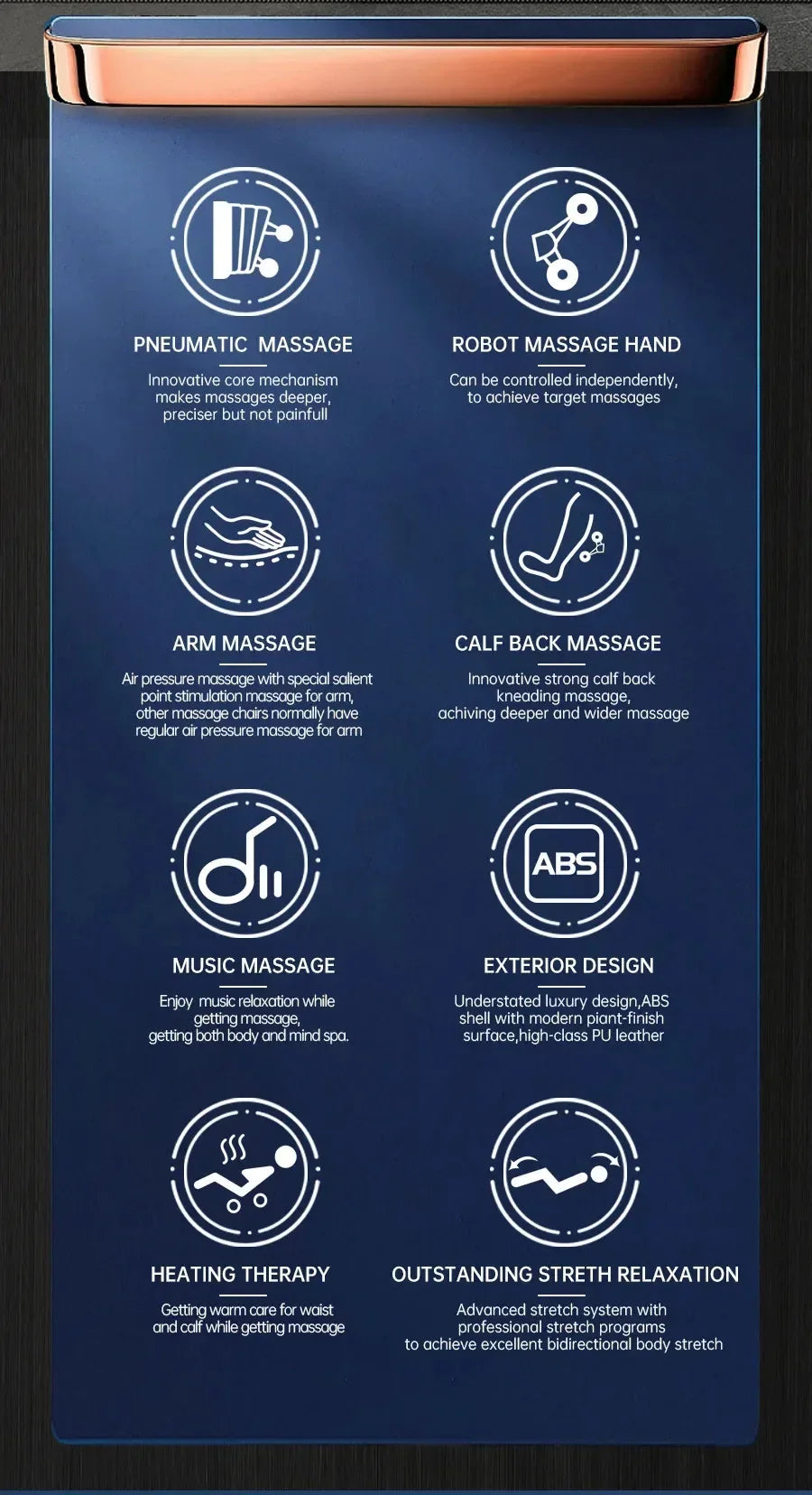 Massage Chair with Voice Control, Full Body Elastic Massage Chair with Voice Control, Heating, LCD Remote Control, Foot Rolle