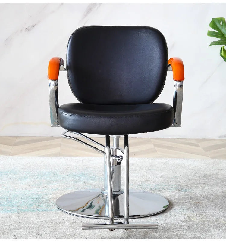 The New Barber Shop Chair Can Be Lifted And Reclined Hair Salon Special Hair Cutting Chair Stainless Steel Stool Factory Direct