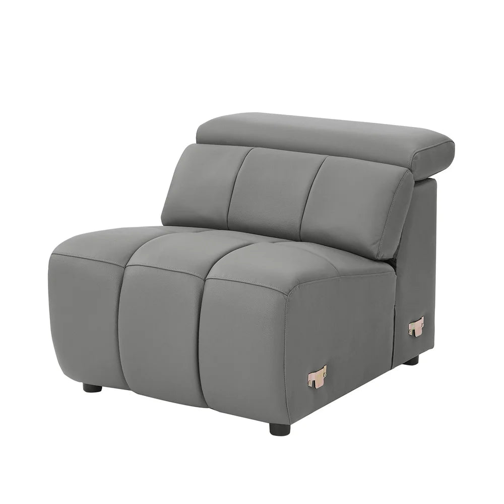 Kundenspezifisches Ledersofa in L-Form Lounge Multifunktions-Power-Smart-Relaxliege Elektrisches Ecksofa mit USB-Kopfstütze und Fußstütze