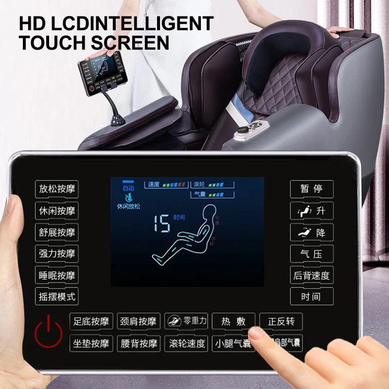 Full Body Massage Chair with Zero Gravity, Massage Chair Recliner with Heating, Airbags, Bluetooth Speaker, Foot Roller 110/220V