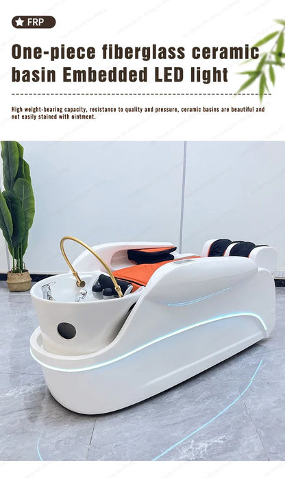 XinSheng Massagetisch Massagebett Shampoo-Betten Salonmöbel Schlafsofa Friseursalon Haarewaschen Kopf-SPA-Therapie Räucherung