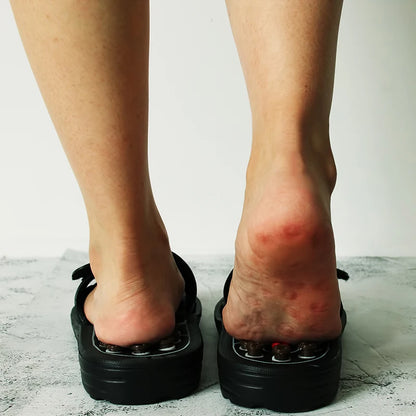 Akupressur Massage Pantoffeln Sandalen für Herren Füße Chinesische Akupressur Therapie Medizinische Rotierende Fußmassage Schuhe Unisex