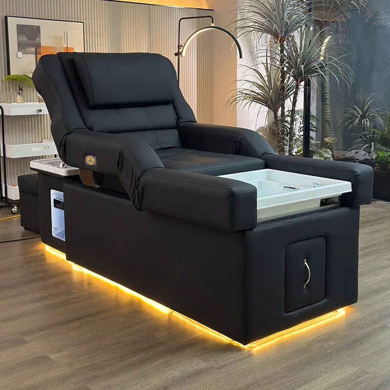 Moderner Schönheitssalon Rückenlift Haarwäsche Massagekopf Fuß-Spa Pediküre Shampoo-Bett