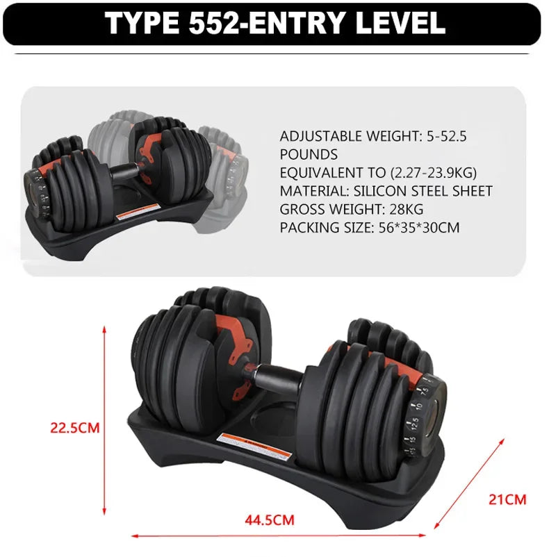 24KG Dumbbells Rubber Iron Adjustment Multiple Weight Dumbell Cheap Adjustable Dumbbells Home fitness equipment