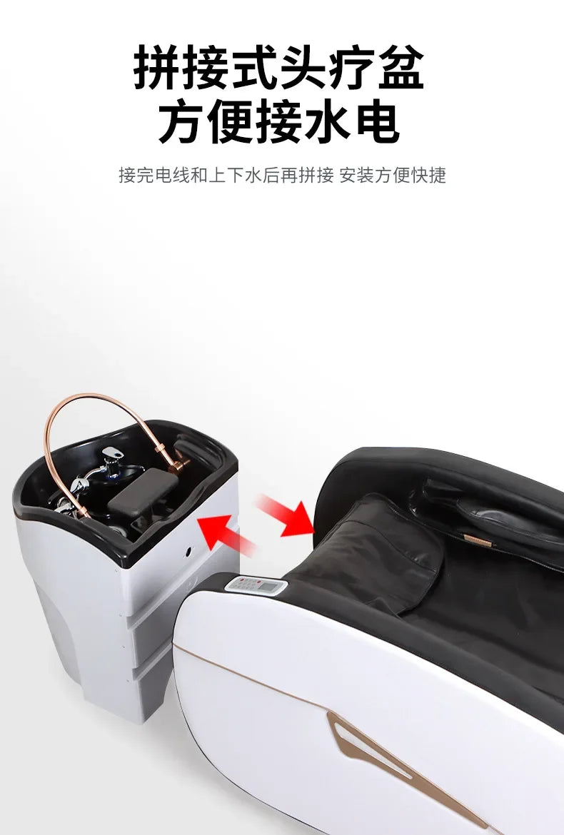 Fabrik Salon Möbel Friseurladen Elektrisches Massagebett Japanisches Kopf-Spa-Bett Wasserzirkulation Automatisches Massage-Shampoo-Bett