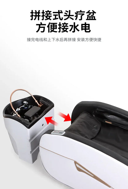 Fabrik Salon Möbel Friseurladen Elektrisches Massagebett Japanisches Kopf-Spa-Bett Wasserzirkulation Automatisches Massage-Shampoo-Bett