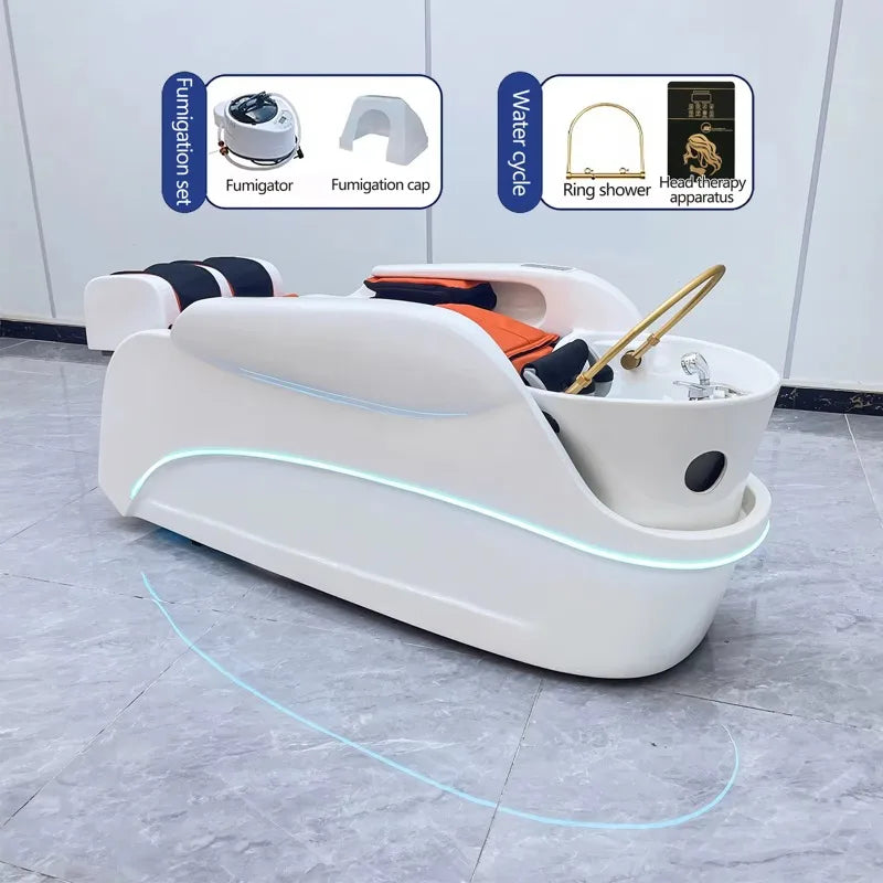 Salon Spa Liege-Haarwaschtisch Bett Elektrischer Massage-Shampoo-Stuhl mit Wasserzirkulations-Dampfer