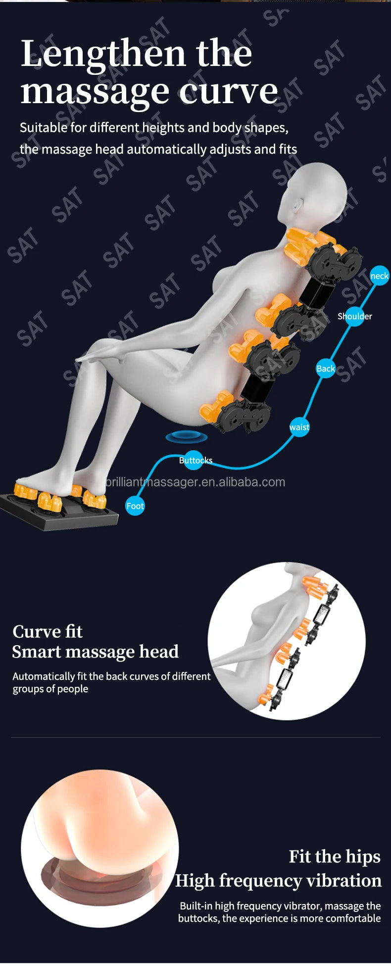 2024 meistverkaufter Massagesessel mit fester Position und elektrischer Ganzkörper-Schwerelosigkeitsfunktion