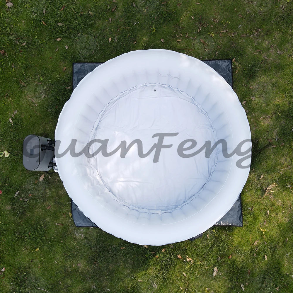 Für Backyard Familienparty 4-6 Personen aufblasbarer Whirlpool Jacuzzi Outdoor Spa Poolmit LED-Beleuchtung