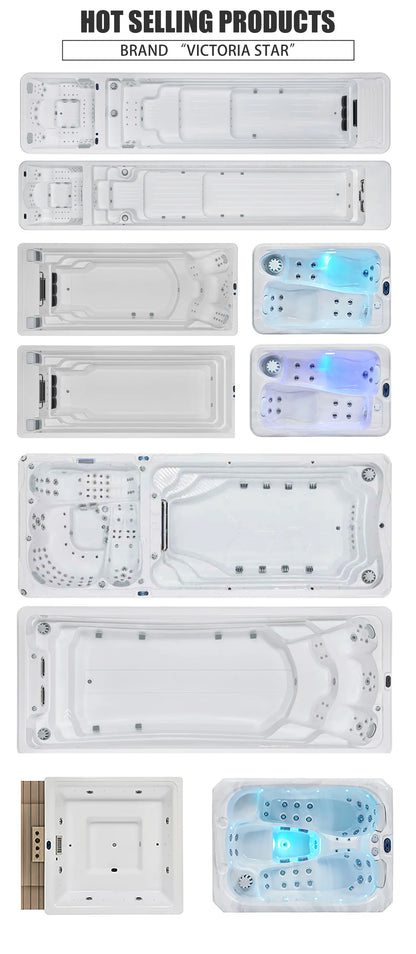 Endless Swim Spa Pool Outdoor Whirlpool Hot Tub ABS Acryl-Massage-Schwimmbecken