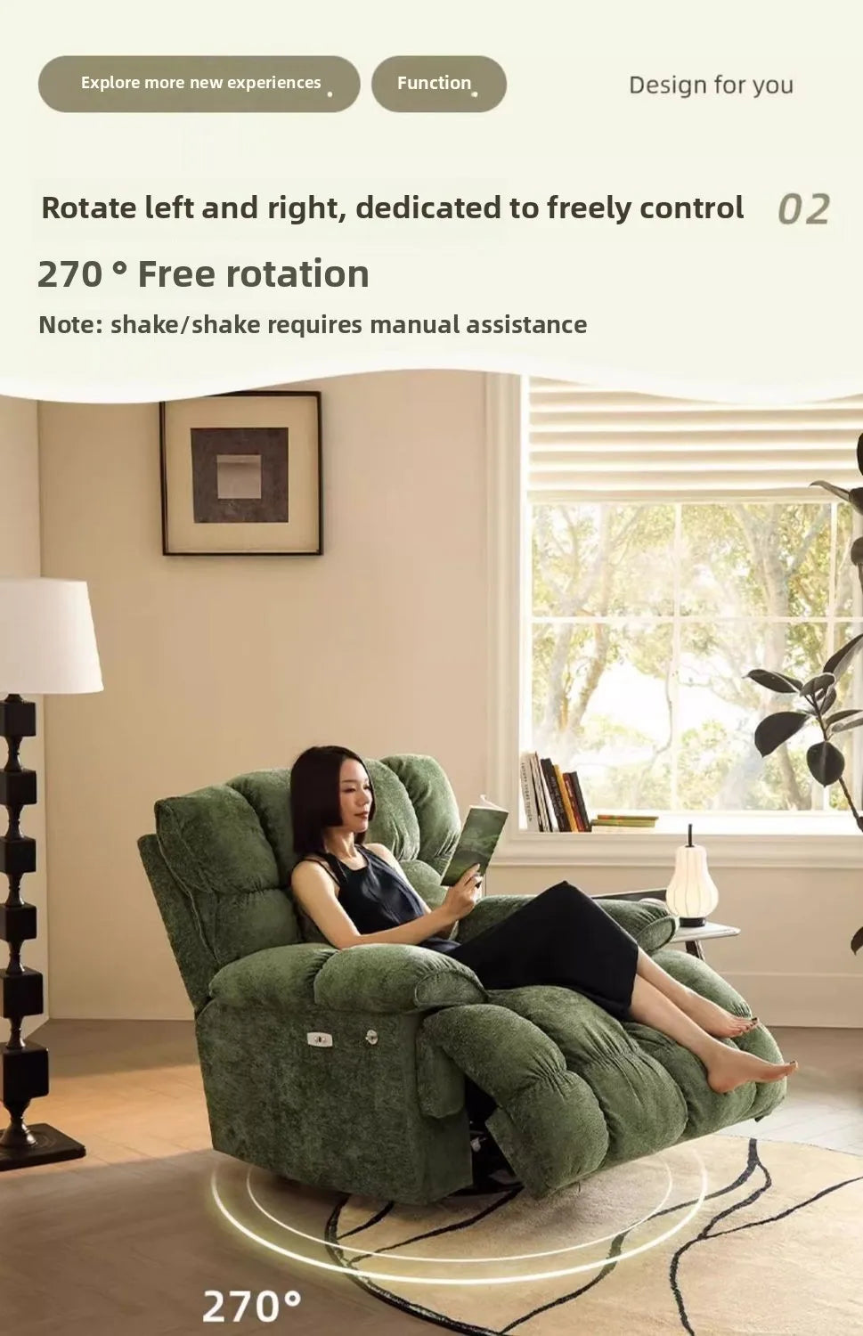 Smart Elektrischer Lazy-Sofa-Sessel Wohnzimmer Modern Einzelsitz mit Schlafmodus Multifunktionales Design Komfortable Ruhe