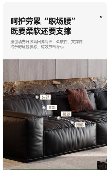 Family Italian Living Room Sofas Genuine Leather Sectional Apartment Relaxing Sofa Elegant Comfortable Muebles Home Furniture