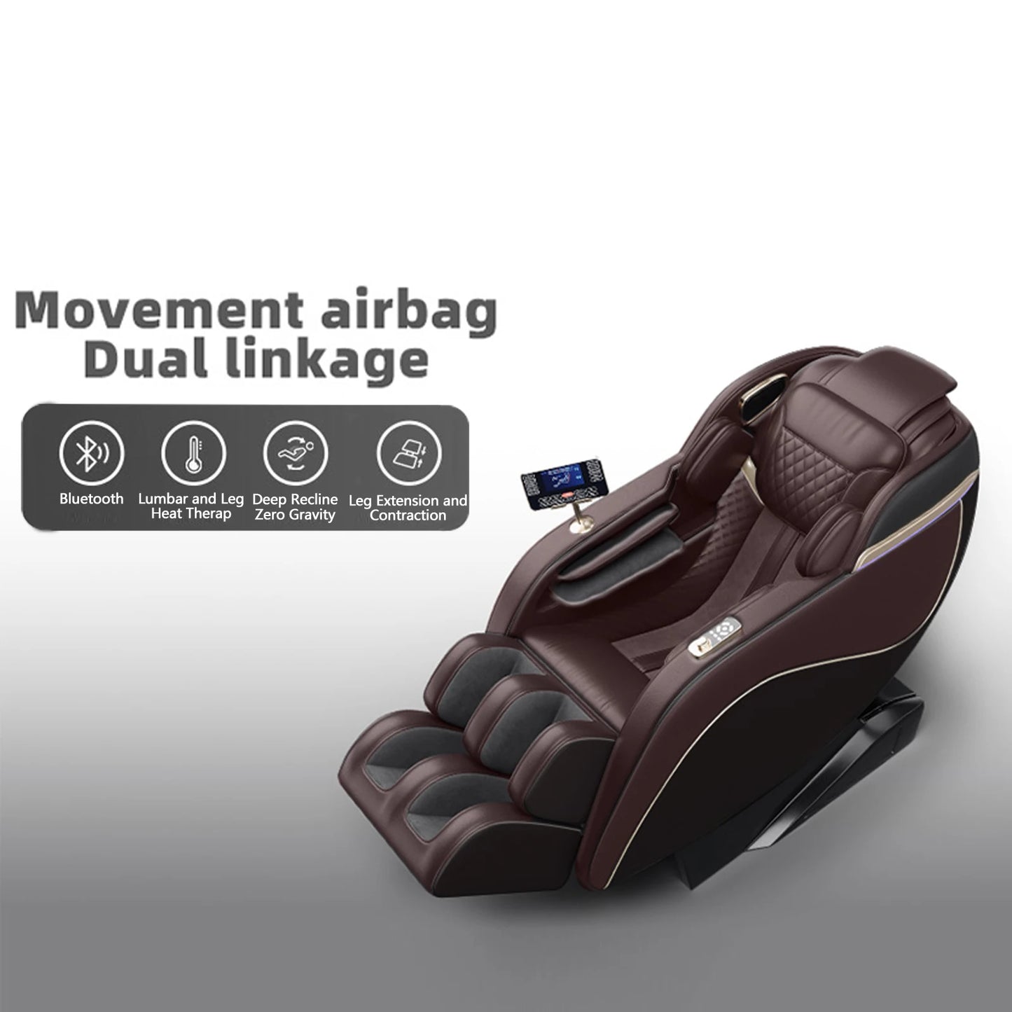 Luxus trifft auf Technologie! Schwereloser Massagesessel mit SL-Schiene, Shiatsu, beheizter Rücken- & Wadenmassage, Fußrollen,