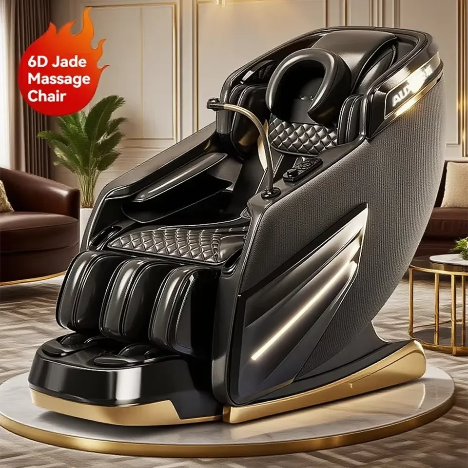 AUX 6D Shiatsu-Massagesessel, Smart-Massagesessel, Ganzkörper-Schwerelosigkeits-Streckmassagesessel, Relax-Massagesessel