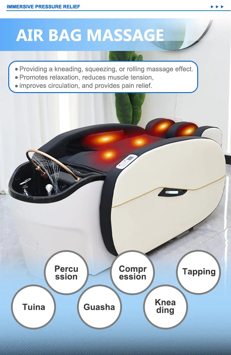 Moderner intelligenter komfortabler elektrischer Mehrzweck-Friseurwaschtisch Massage-Shampoo-Bett