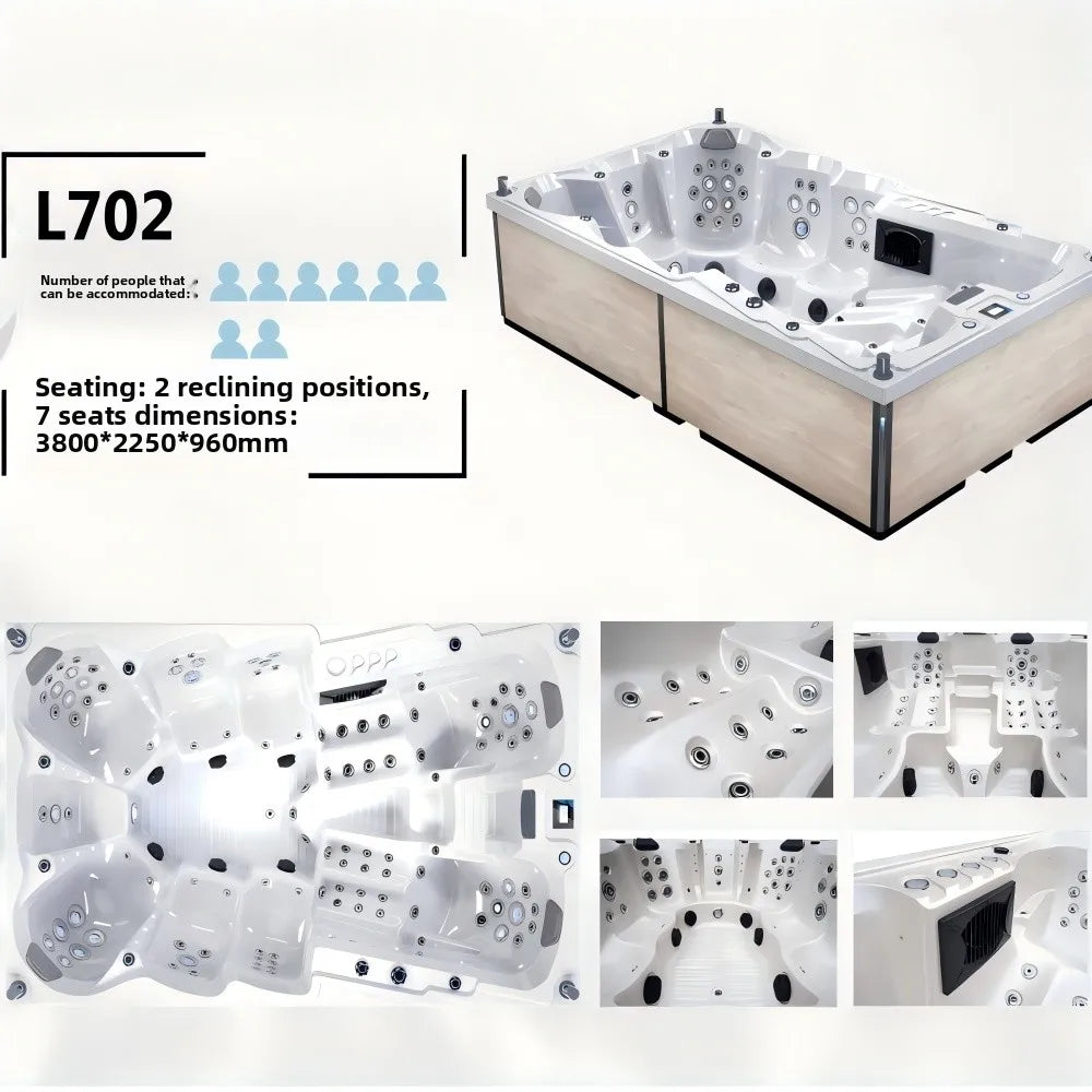 Outdoor Jacuzzi SPA Whirlpool Badewanne Große Acryl-Massagebadewanne Intelligenter beheizter thermostatischer Pool für Villa Hotel Resort Homestay Möbel