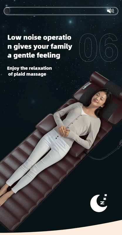 Elektrische Ganzkörpermassage-Matratze mit Heizung, Handsteuerung, Schulter-Nacken-Taillen-Airbag-Rücken-Knet-Vibrations-Massagekissen