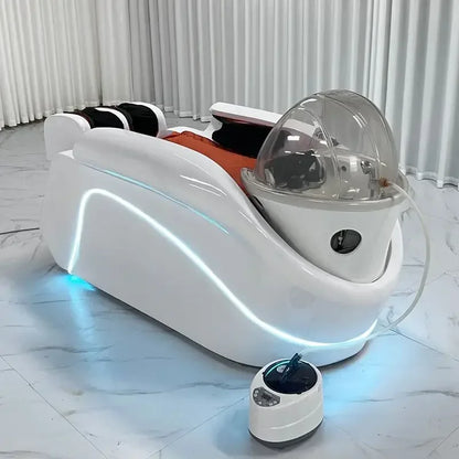 Intelligente Wasserzirkulationsliege, professionelles Waschbecken für Haare, Therapie, Kopf-Spa, Friseursalon, Liegestuhl, Schönheitsstuhl, Cadeira