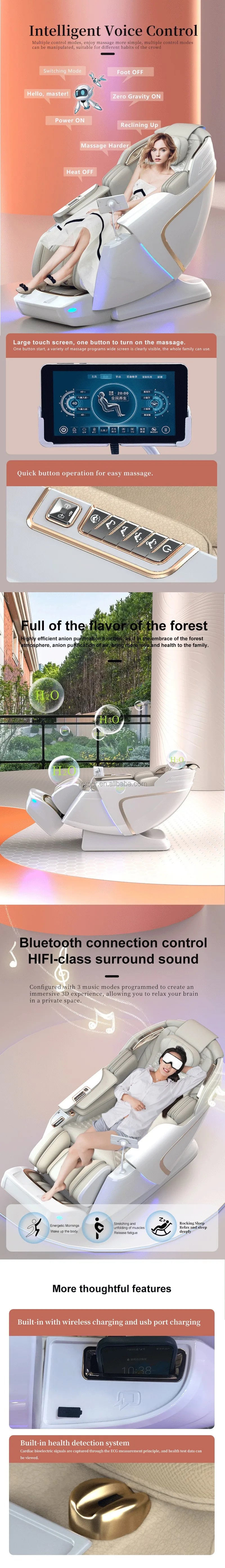 OEM Ganzkörper-4D-SL-Track-Massagesessel mit Schwerelosigkeitsfunktion, 13 Programmen, Heizung und kabellosem Laden