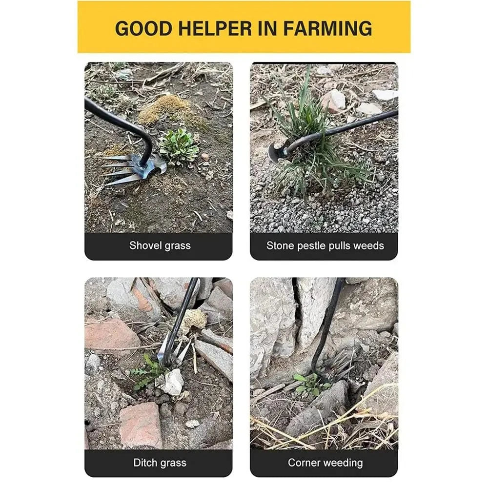 Désherbeur manuel multifonctionnel à 4 dents pour jardin, outil de désherbage de jardin durable et portable pour le jardinage des légumes et les plantes agricoles