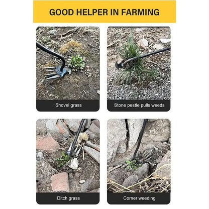 Désherbeur manuel multifonctionnel à 4 dents pour jardin, outil de désherbage de jardin durable et portable pour le jardinage des légumes et les plantes agricoles