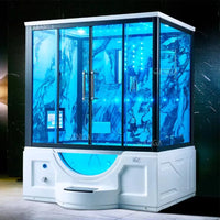 Customization Luxury Steam Shower Room with Jacuzzier Tub Hydro Therapy Massage Steam Bath Room Glass Shower Cabin Wet Sauna Roo