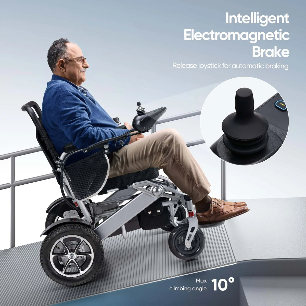 Leichter Elektrorollstuhl aus Aluminiumlegierung, faltbarer Lithiumbatterie-Invalidenroller