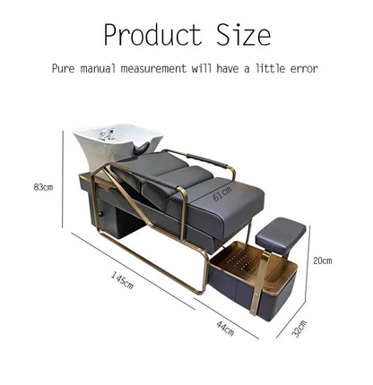 Popular Flush Bed Barber Shop Semi-Reclining Deep Ceramic Basin Hair Salon Massage