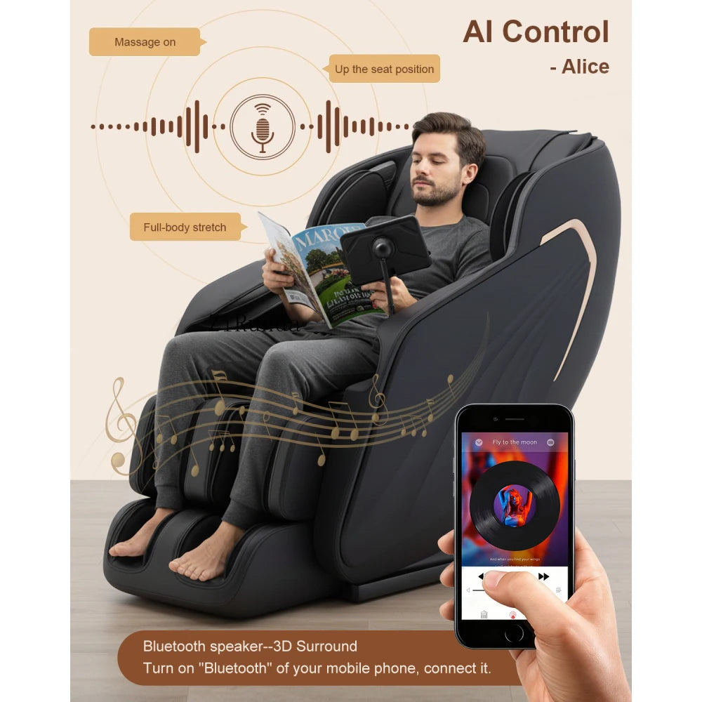 Ganzkörpermassagesessel Zero Gravity Fußrollen Rückenheizung LCD-Touchscreen SL-Track