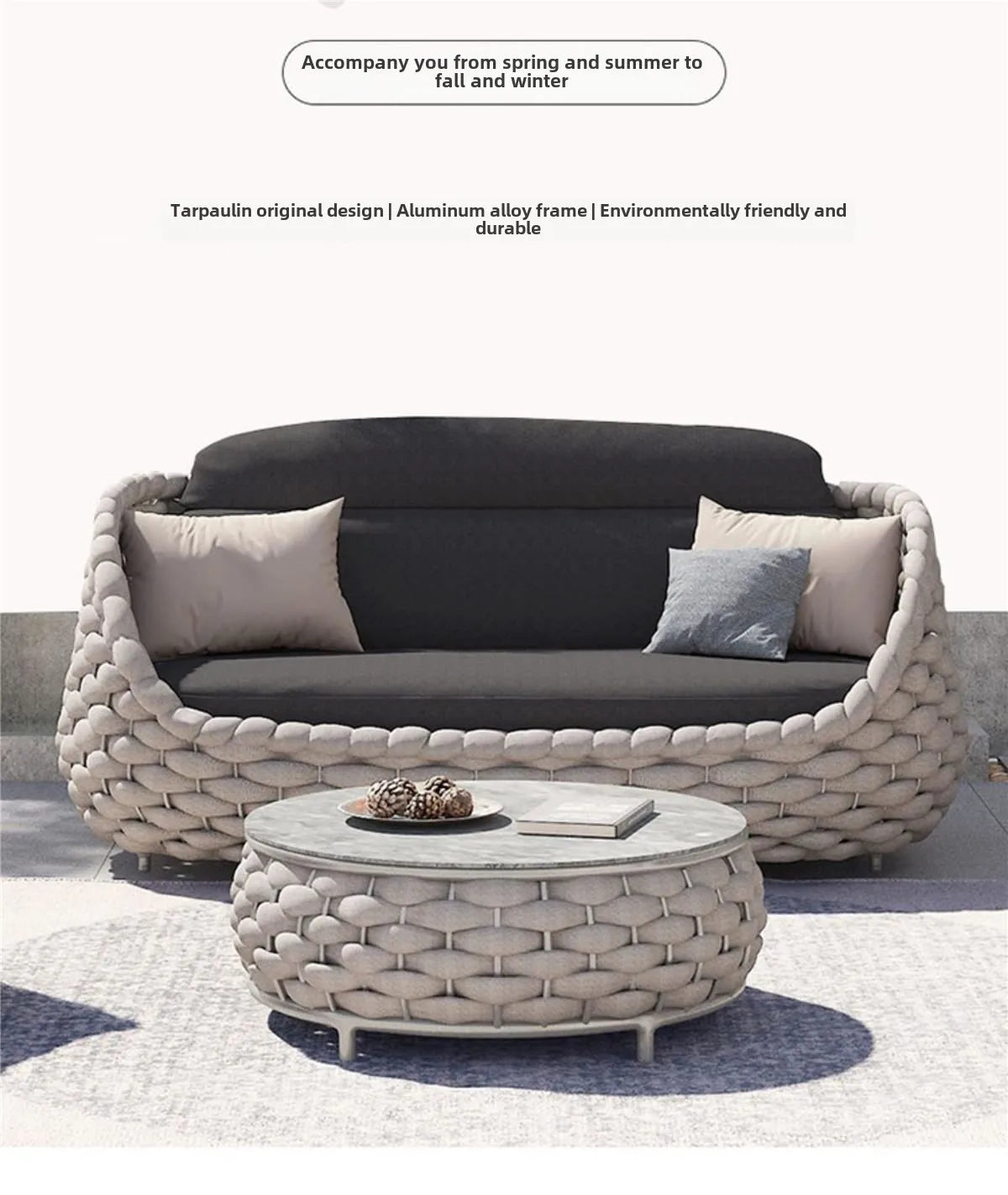 Outdoor Rattan Sofa Hofkombination Doppelstuhl Freizeit Terrasse Villa Wohnzimmer Balkon Outdoor Sitzmöbel Haus