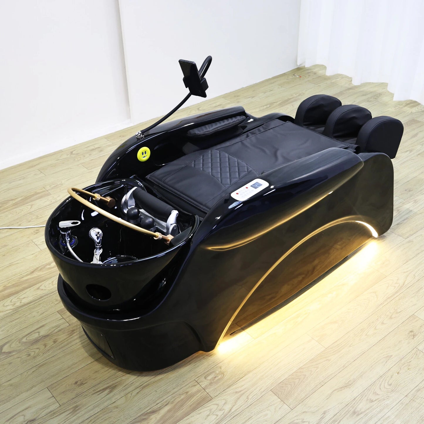 Luxuriöses automatisches Massage-Shampoo-Bett mit ergonomischem Design, LED-Lichtleiste, ideal zum Haarewaschen und Entspannen im Salon