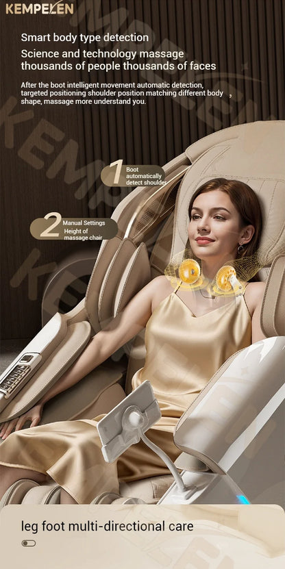 Flaggschiff 4D+3D Dual-Core Smart Massagesessel | KI-Zielerkennung & 149cm SL-Schiene | 6 Meditationsmodi & Zero Gravity Rocking