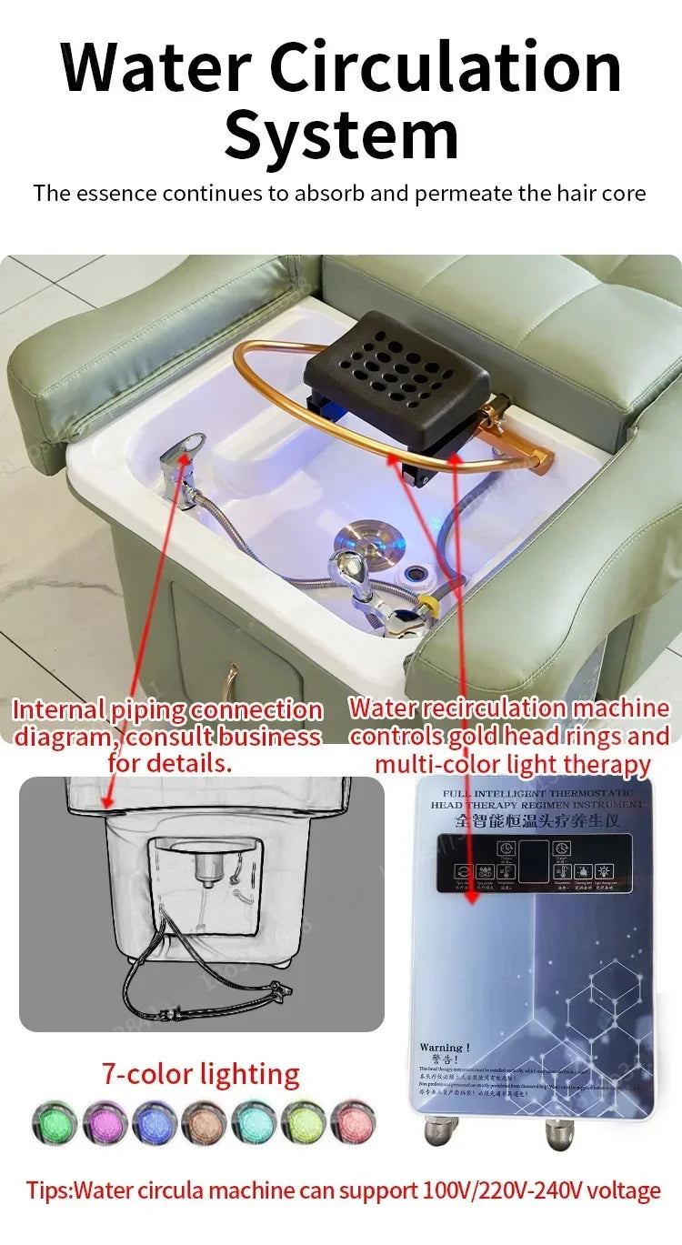 2025 Multifunctional Living Room Bed - Backrest Lift Foot Massage Shampoo Chair Function Comfortable Home Salon Furniture