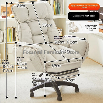 Komfortabler weicher Bürostuhl mit verstellbaren Armlehnen Ergonomischer Home-Office-Stuhl mit breiter Sitzfläche High-Back Gaming-Sessel