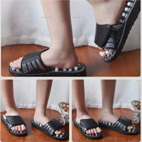 A Pair Of Acupoint Massage Slippers For Both Men And Women, Chinese Style Acupoint  Rotating Foot Massage Shoes, Unisex Style