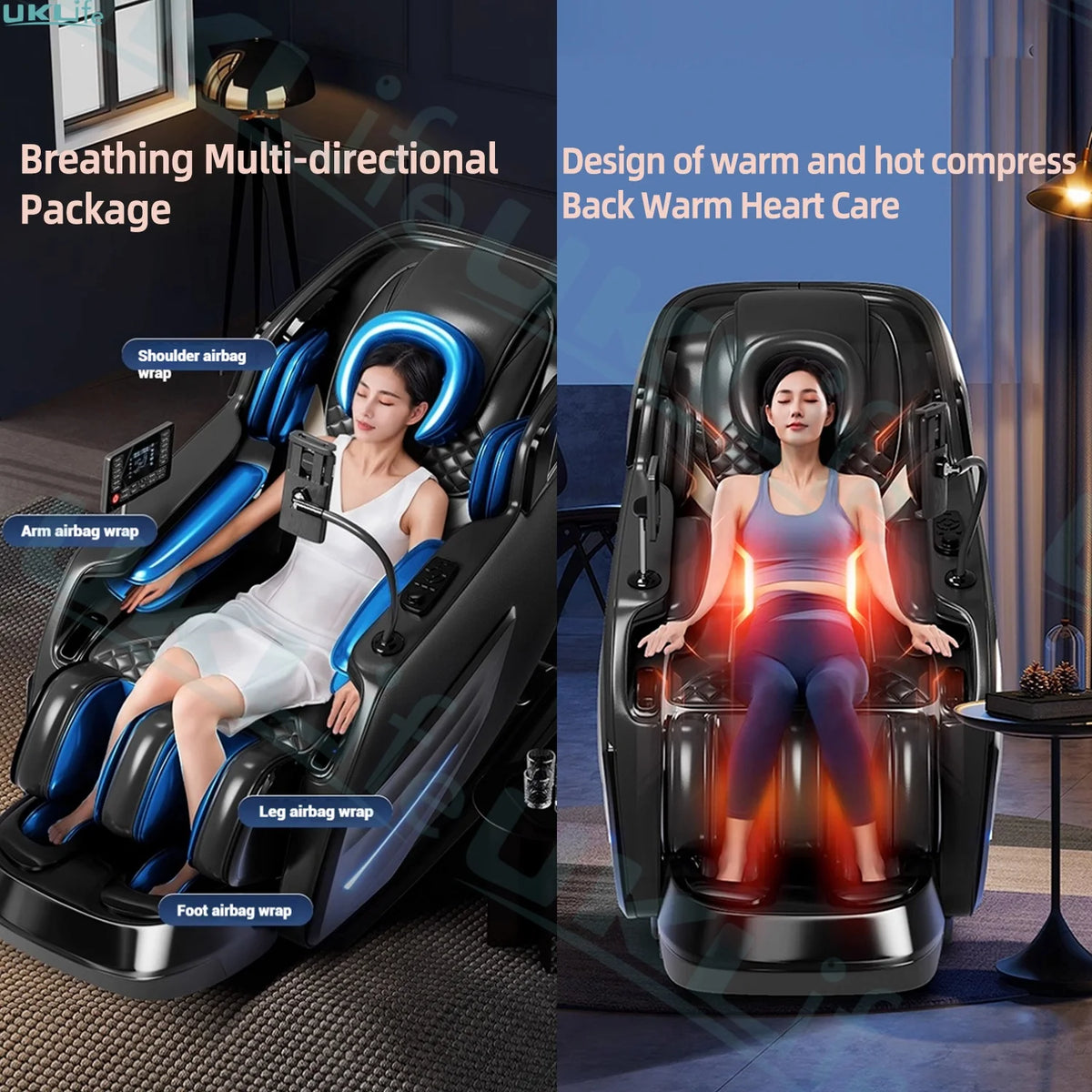 2025 Upgrade 6D Jade-Rollen-Massagesessel mit KI-Sprachsteuerung, automatischem Körperscan, Thai-Stretching & Handyhalter – Schwerelosigkeit F