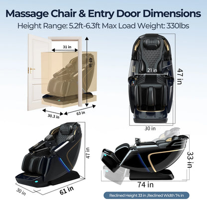 4D Massagesessel Yoga-Stretch Schwerelosigkeit Massagesessel Automatische Wadenverlängerung Wadenkneten Ganzkörperentspannung Geschenke