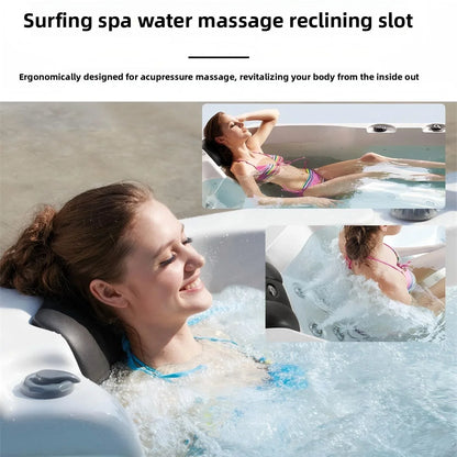 Smart Whirlpool Jacuzzi Spa-Wanne Tragbare Innen- und Außen-Badewanne mit Surfmassage Außen-Massagebadewanne Luft-Wasserdüse Möbel