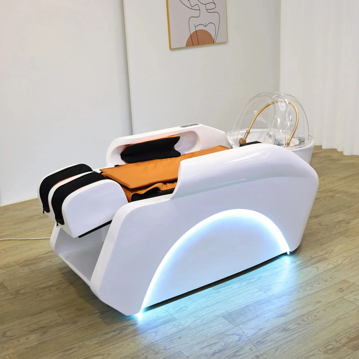 2026 Salon Shampoo-Massagebett mit integriertem Elektromassagegerät, Hydrotherapie Kopf-SPA, Gewerbemöbel, automatisch