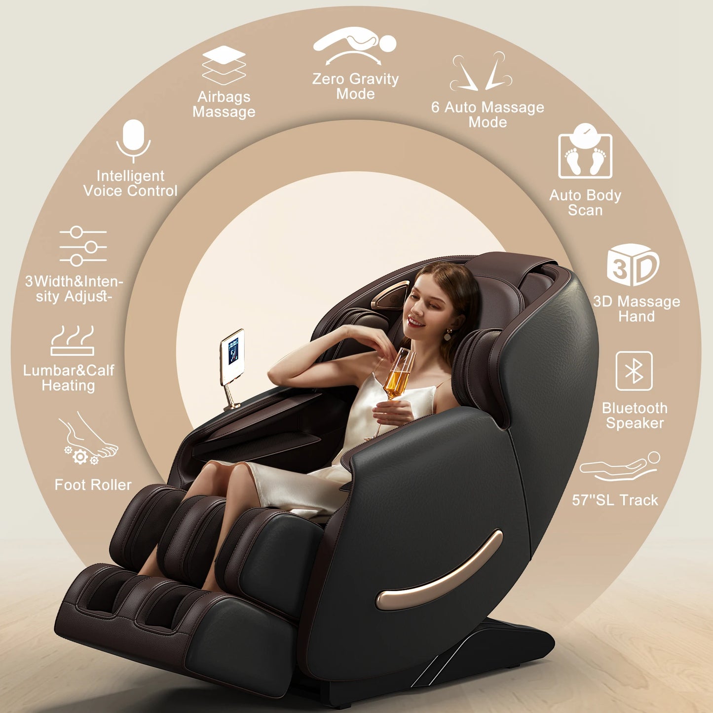 USA Local Delivery  3D Airbag Zero Gravity full body Massage Chair Home 3D Foot Roller Shiatsu Office Chair