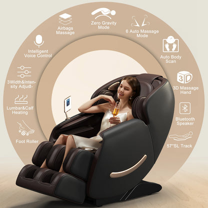 USA Local Delivery  3D Airbag Zero Gravity full body Massage Chair Home 3D Foot Roller Shiatsu Office Chair