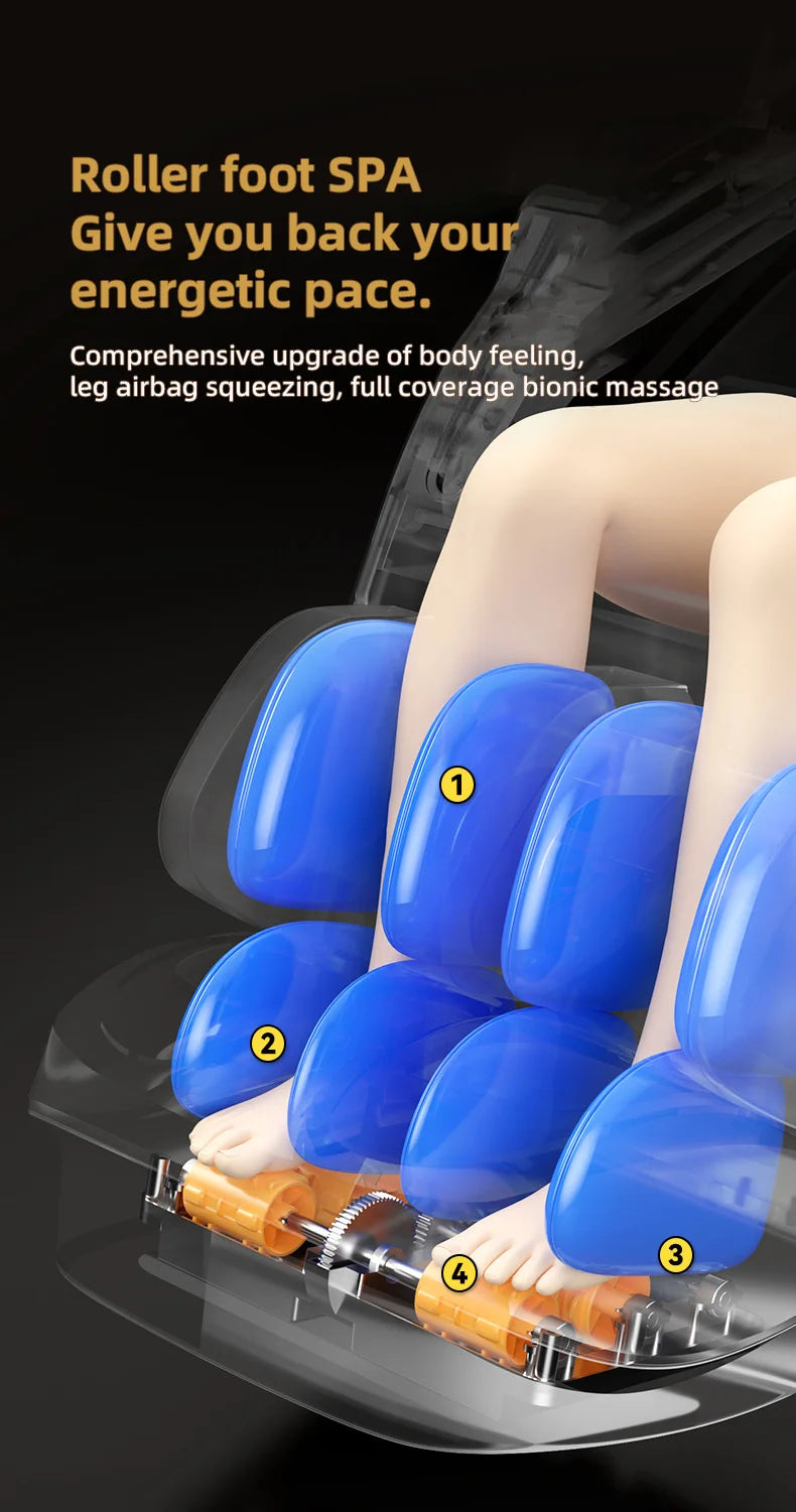 Zero Gravity 4D Massagesessel SL-Track (L-Track) Ganzkörper-Luftmassage Elektrischer Relaxsessel für Heimbüro 3 Jahre Garantie